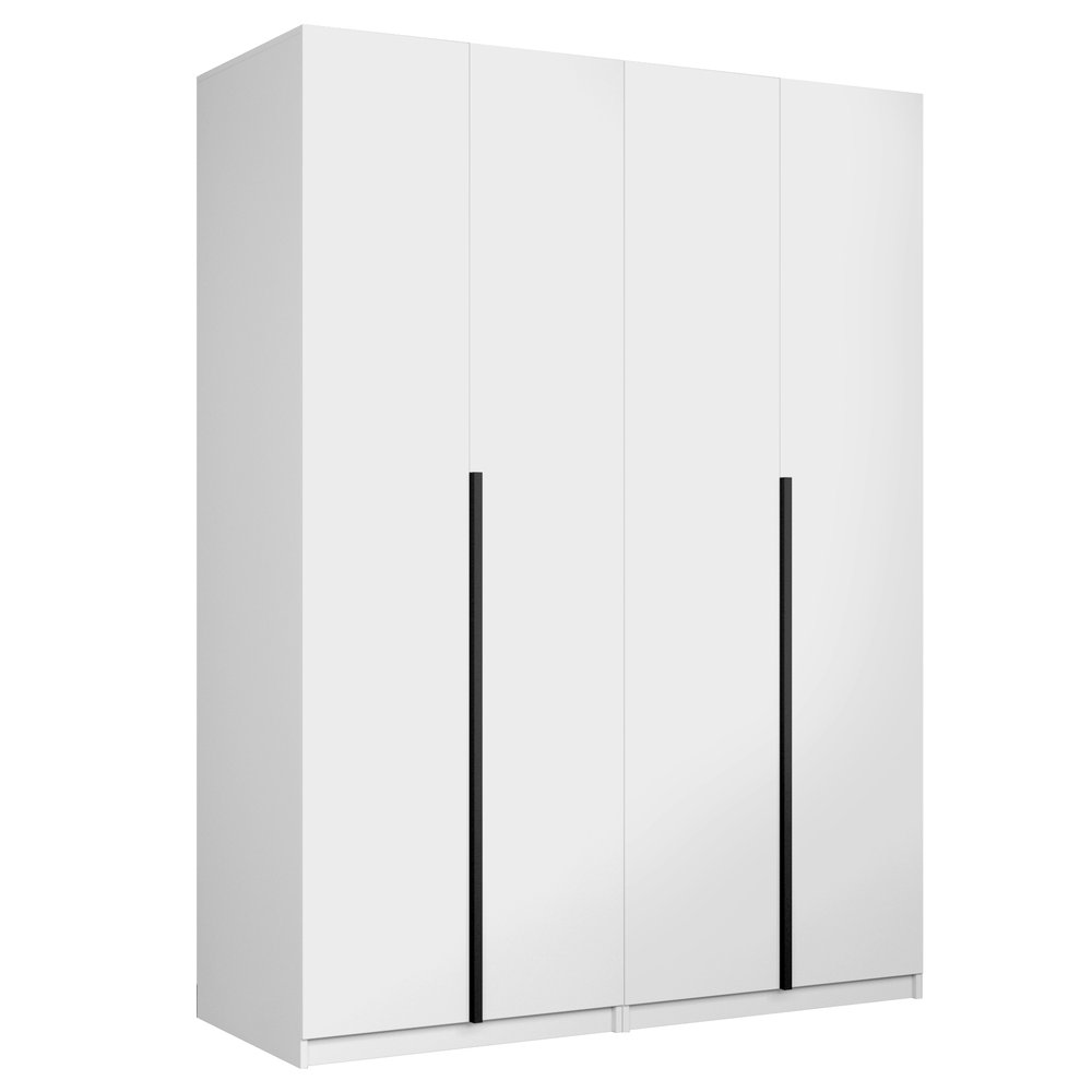 Система из двух шкафов Локер 800+800 (Распашной) (Белый снег 1616х2200х525 Локер двойной (базовая компоновка) Черный профиль)